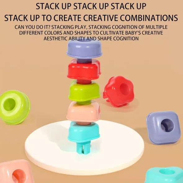 Huanger Flower Nails – Versatile Stacking & Shape Sorting Toy