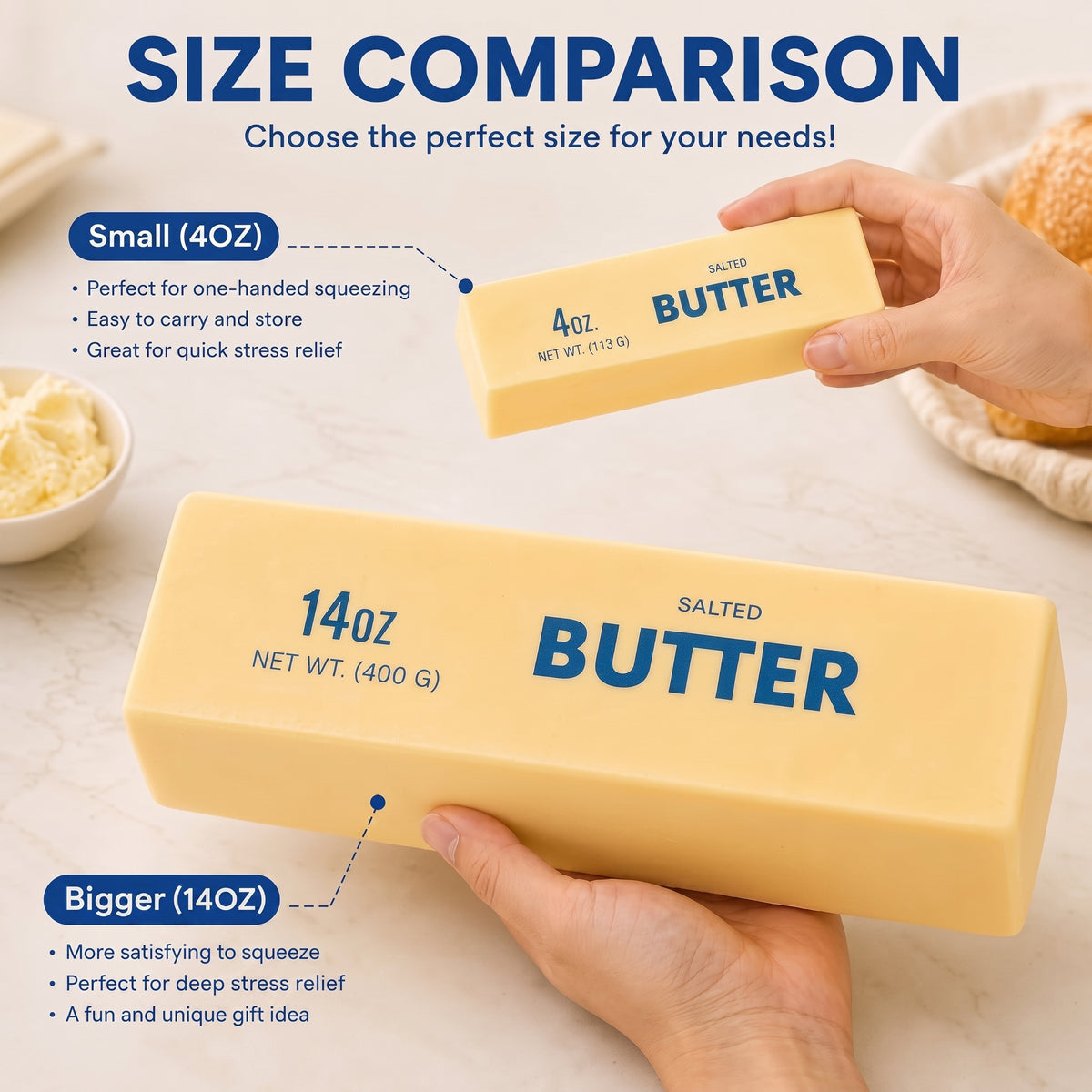Jumbo Butter Bar Squishy – Fun Stress Relief Toy