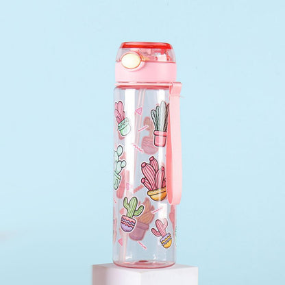 🖤🐻 Kids Portable Cartoon Water Bottle – 750ml💧✨