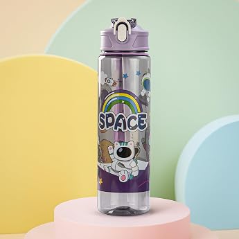 🌈🚀 Rainbow Space Water Bottle – 650ml 💧✨