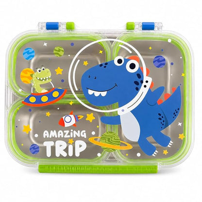 🚀🦖 Space Dino & Construction Truck | Ultimate Stainless Steel Lunch Box 🍱