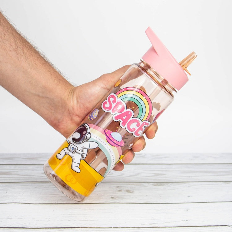 🌈🚀 Rainbow Space Water Bottle – 650ml 💧✨