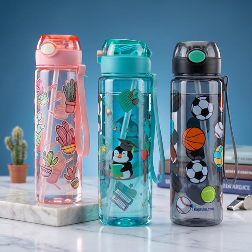 🖤🐻 Kids Portable Cartoon Water Bottle – 750ml💧✨