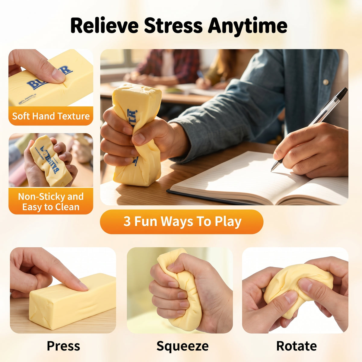 Butter Bar Squishy – Fun Stress Relief Toy