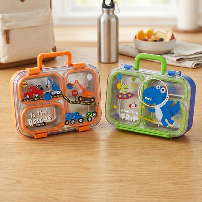 🚀🦖 Space Dino & Construction Truck | Ultimate Stainless Steel Lunch Box 🍱