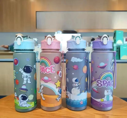 🌈🚀 Rainbow Space Water Bottle – 650ml 💧✨