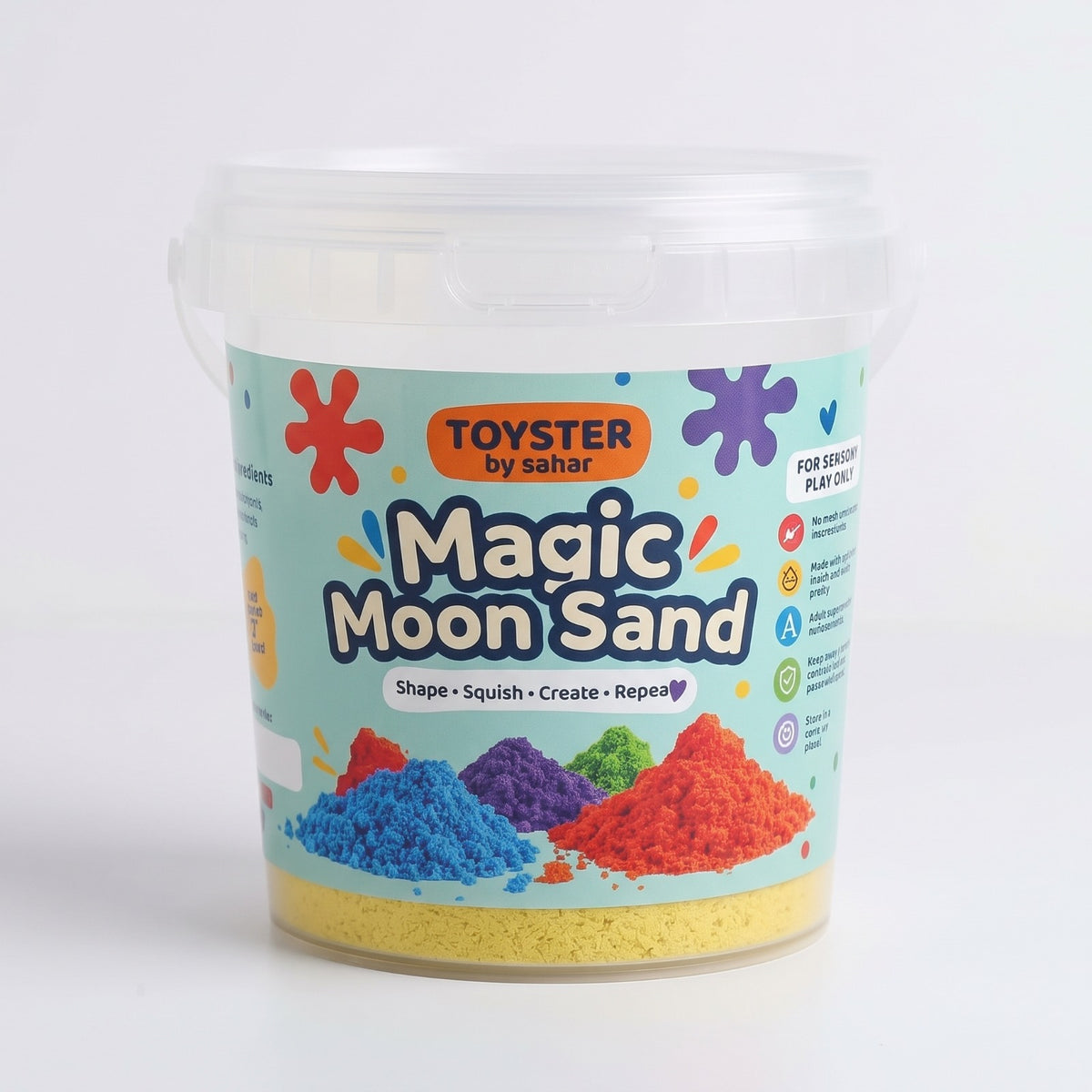 Magic Sand – 6 Color Fun Pack (200g Bucket + Free Hidden Gift)