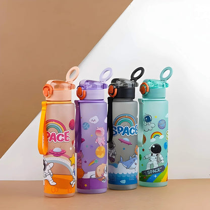 🌈🚀 Rainbow Space Water Bottle – 650ml 💧✨