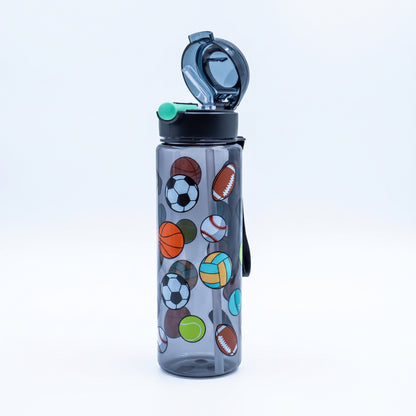 🖤🐻 Kids Portable Cartoon Water Bottle – 750ml💧✨