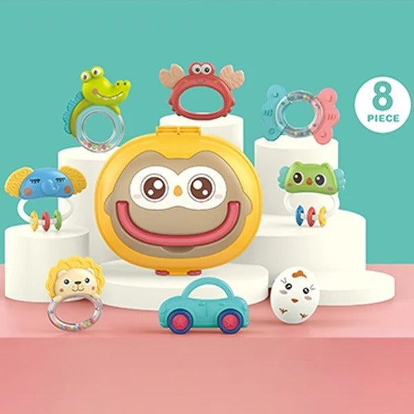 Animals Shape Baby Rattle Set | 8 Pcs