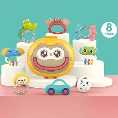 Animals Shape Baby Rattle Set | 8 Pcs