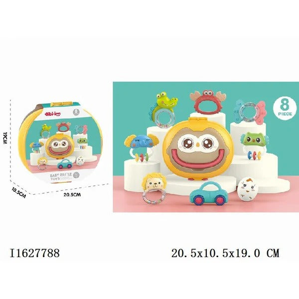 Animals Shape Baby Rattle Set | 8 Pcs