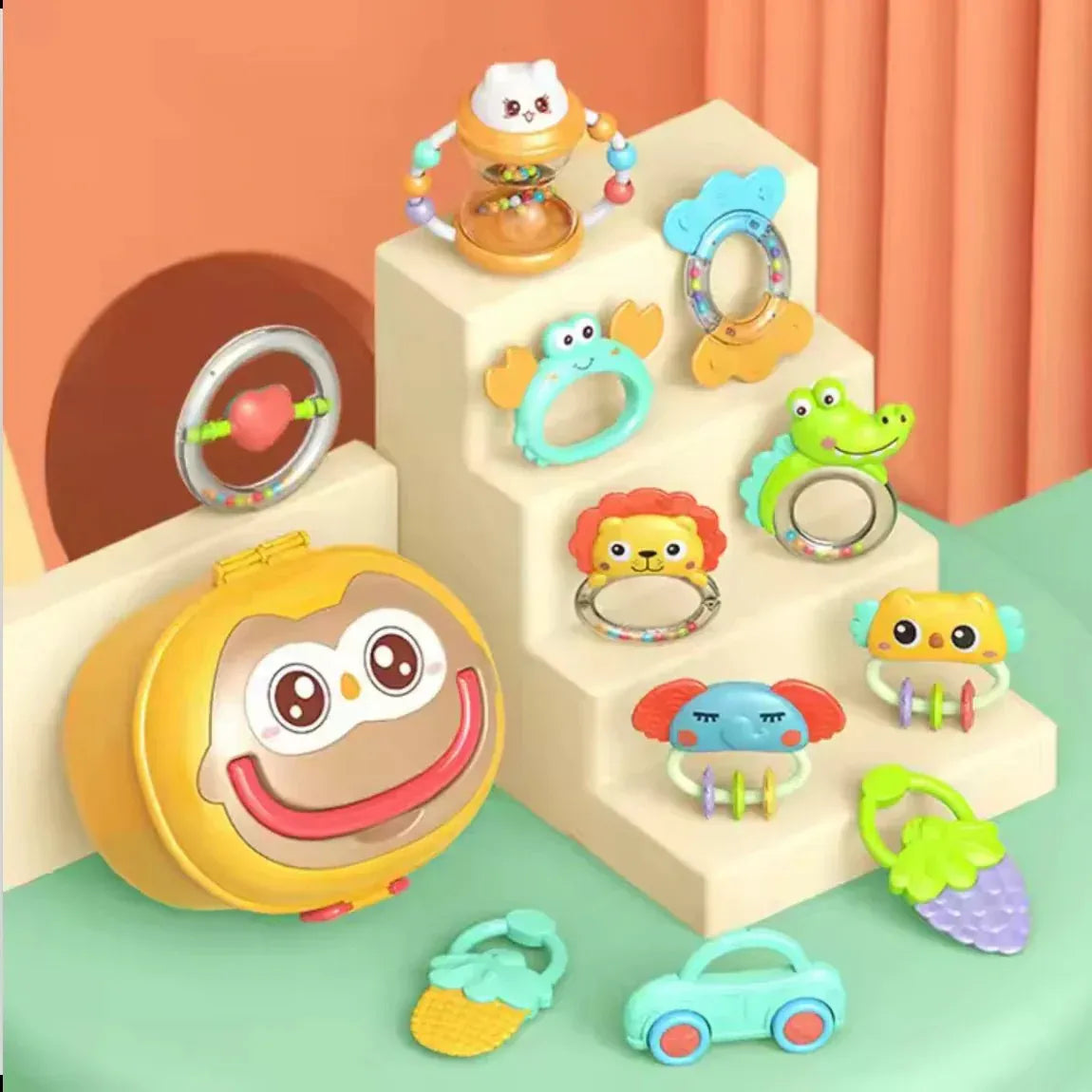 Animals Shape Baby Rattle Set | 8 Pcs