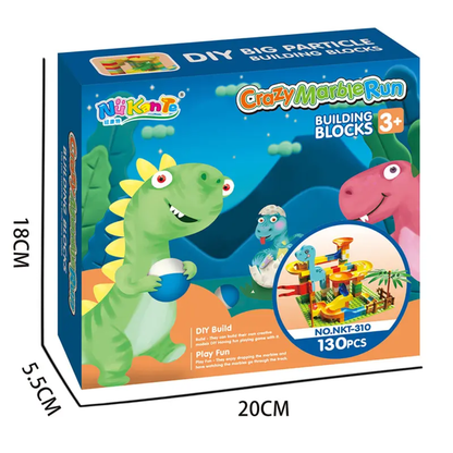 🦖 Dino Marble Run Building Blocks (130 Pcs)
