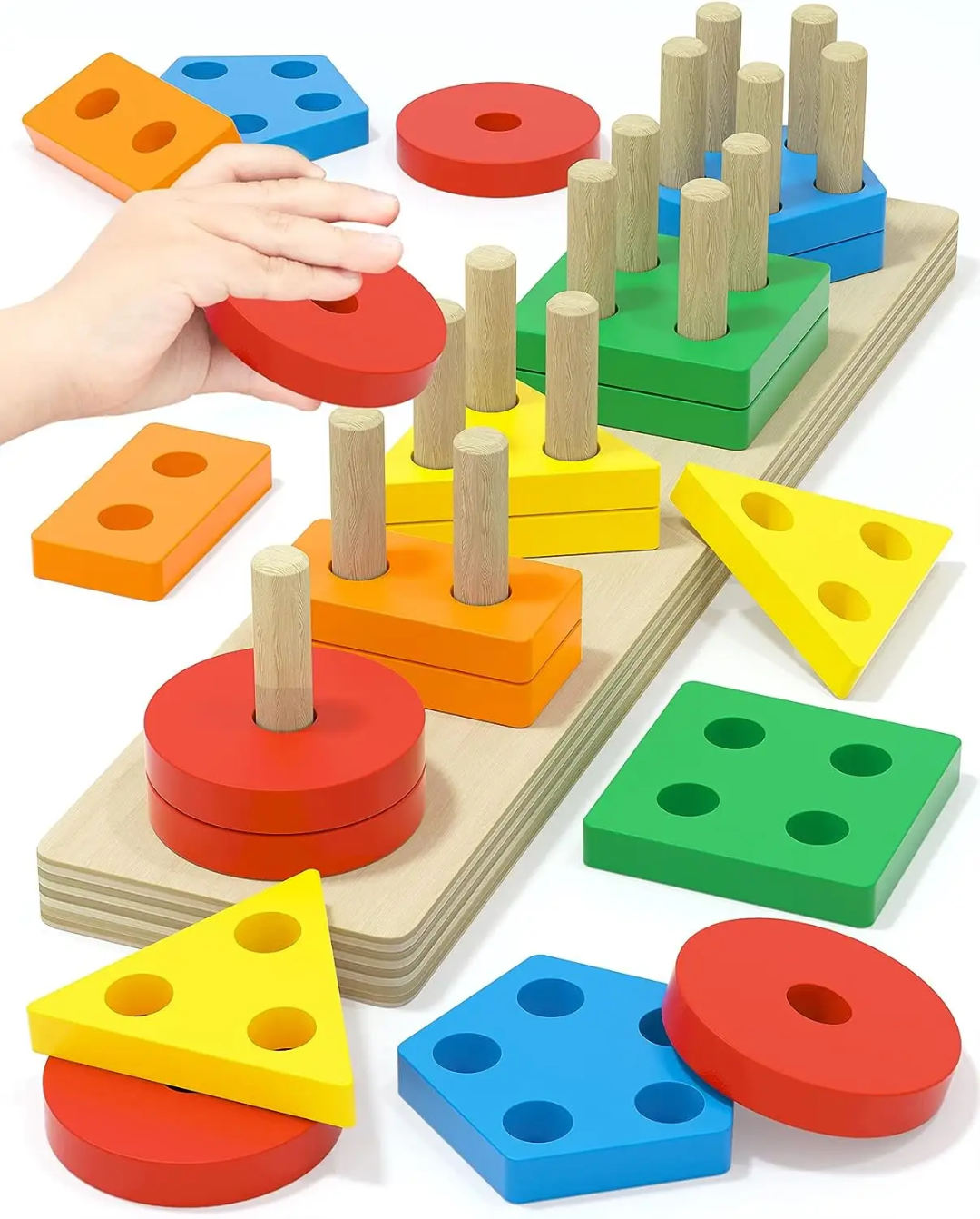 Wooden shapes sorting puzzle