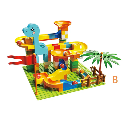 🦖 Dino Marble Run Building Blocks (130 Pcs)