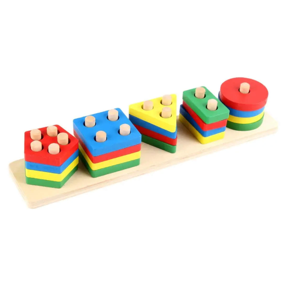 Wooden shapes sorting puzzle
