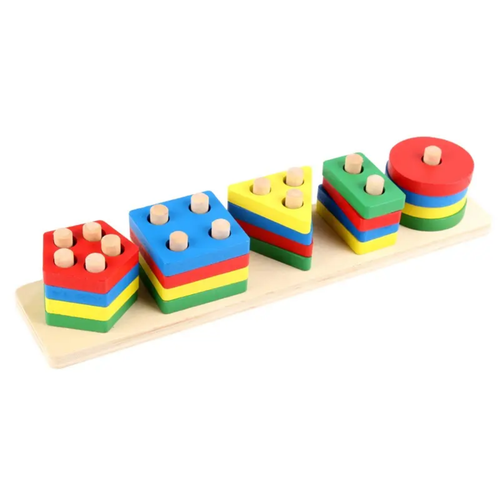 Wooden shapes sorting puzzle