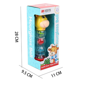 🐻 Baby Hourglass Bell Rattle – Soft Sound, Bright Colors