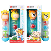 🐻 Baby Hourglass Bell Rattle – Soft Sound, Bright Colors