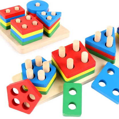 Wooden shapes sorting puzzle