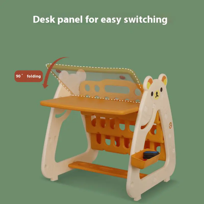 3-in-1 Kids Multi-Function Bookshelf & Desk