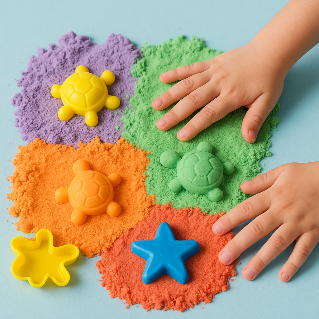 Magic Sand – 6 Color Fun Pack (200g Bucket + Cutter)