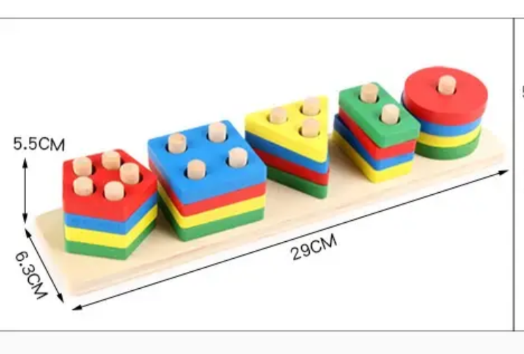 Wooden shapes sorting puzzle