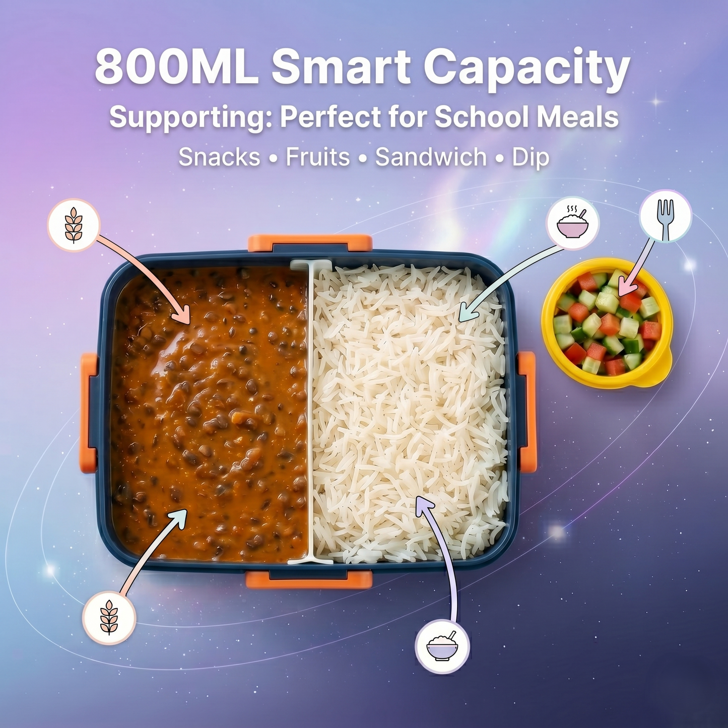 🚀🍱 Space Secret Kids Lunch Box – 800ml 🌌✨